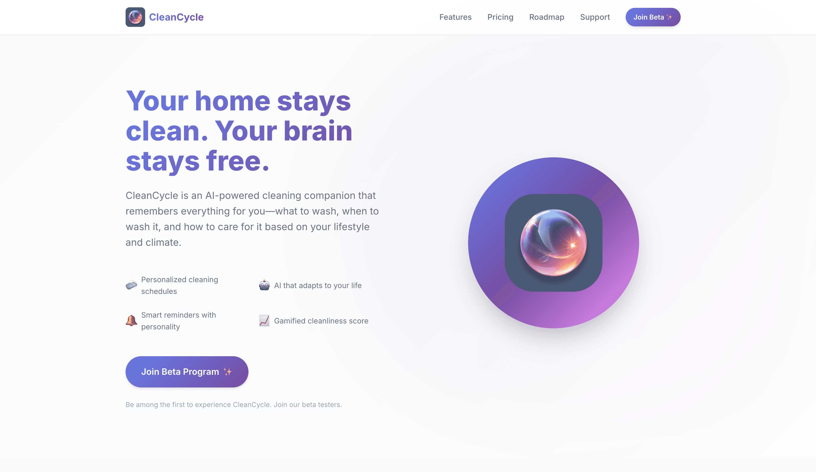 CleanCycle product interface
